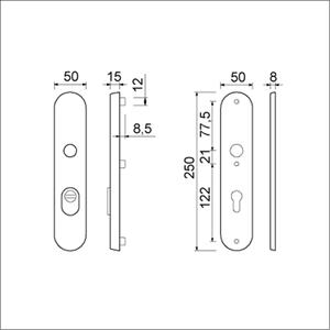 Ami VHB 250/15 KT veiligheidslangschild SKG*** kerntrekbeveiliging ovaal 656009