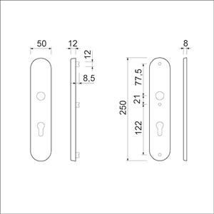 AMI vhb 250501 buiten+ binnen F1 pc55 + 3 schr.m6x53 rvs