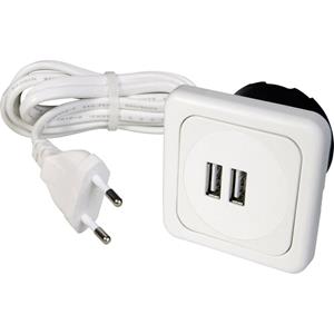 inprojalelektrosysteme Inprojal elektrosysteme 9016-008.81 2fach USB-Ladesteckdose mit USB IP20 Weiß X386261