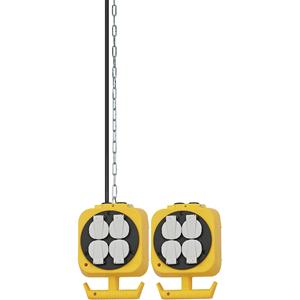 Brennenstuhl Pendelstroomverdeler, 2 x 4 contactdozen, kabellengte 5 m