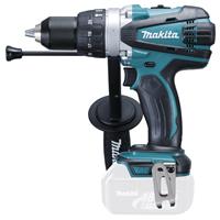 Makita DHP458Z. Vormgeving: Boormachine met pistoolgreep, Boorhouder: Zonder sleutel. Stationair toerental (max): 2000 RPM, Boor diameter in hout (max): 6,5 cm, Boor diameter in staal (max): 1,3 cm. S