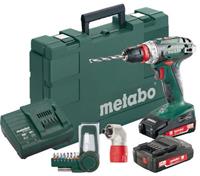 Metabo BS18Quick 18V boormachine Set met 2 Li-Power Accu's 2,0Ah, Lader + 10mm Boorhouder + vele toebehoren - 602217870