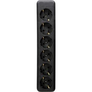 Kopp 129405003 Steckdosenleiste ohne Schalter 6fach Schwarz 1St. X461881