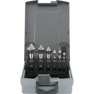 toolcraft 1614138 Kegelverzinkboorset 6-delig 6.3 mm, 8.3 mm, 10.4 mm, 12.4 mm, 16.5 mm, 20.5 mm HSS Cilinderschacht 1 stuk(s)