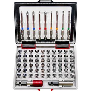 toolcraft 1613609 Bit-Set 71teilig Schlitz, Kreuzschlitz Phillips, Kreuzschlitz Pozidriv, Innen-Sech X928701