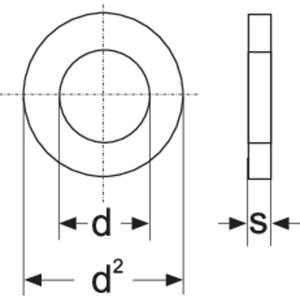toolcraft A5,3 D125-A2 Unterlegscheiben Innen-Durchmesser: 5.3mm M5 Edelstahl A2 100St.