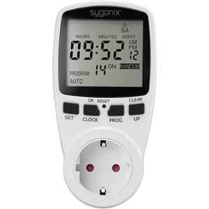 Sygonix 1625525 Steckdosen-Zeitschaltuhr digital Wochenprogramm 3680W Timer-Funktion, START/STOPP-Fu