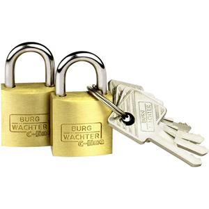 Burg Wächter 2er Set Duo 222 20 SB Hangslot Messing Sleutelslot