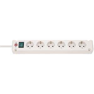 Brennenstuhl Bremounta 1150650326 x6 Schuko Power Strip with Safety Switch, 3m (White)