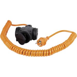 as - Schwabe Strom Verlängerungskabel Orange, Schwarz 5.00m Spiralkabel