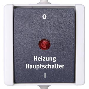 Kopp 541356004 1 Stück Feuchtraum-Schalterprogramm Komplett Heizungs-Notschalter proAQA Grau X915761