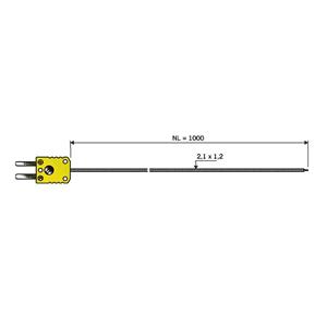 b+bthermo-technik B + B Thermo-Technik 0644 1402-30 Luchtsensor -50 tot +400 °C Sensortype K