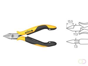 Wiha Zijkniptang Professional ESD brede, spitse kop met facet (26816) 115 mm