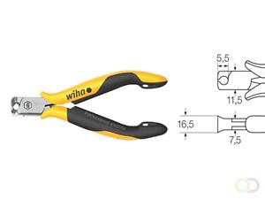 Wiha Kopkniptang Professional ESD brede kop met kleine facet (26840) 115 mm