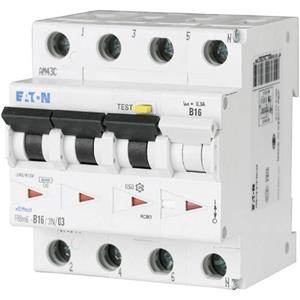 Eaton 170957 Aardlekschakelaar/zekeringautomaat 4-polig 16 A 0.3 A 415 V/AC