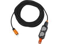 Brennenstuhl professionalLINE Powerblock mit Verlängerungsleitung / Verteilersteckdose 4-fach (25m Kabel in schwarz, Baustelleneinsatz und ständiger E