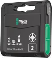 Wera Bit-Box 15 Impaktor PZ 15-delige Bitset - Pozidriv - PZ2