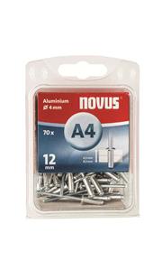 novus Blindniete (Ø x L) 4mm x 12mm Aluminium Aluminium 70St.