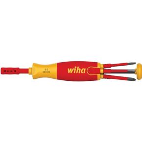 Wiha Schroevendraaier met bitmagazijn LiftUp electric sleufkop, Pozidriv, PlusMin/Pozidriv met 6 slimBits in blister (41235)