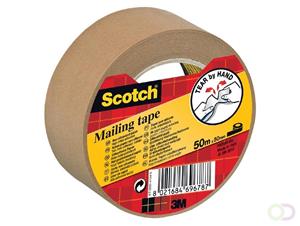 Scotch verpakkingsplakband, ft 50 mm x 50 m, papier, bruin