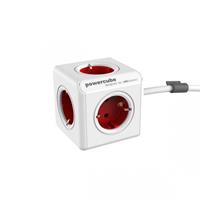 Allocacoc 1306RD/DEEXPC 5AC outlet(s) 1.5m Rood, Wit power uitbreiding