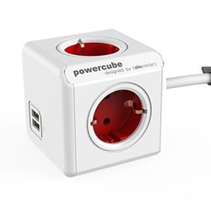 Allocacoc PowerCube Extended USB Red 1,5m cable