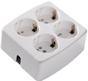 Techtube Pro Contactdoos 4 voudig vierkant - 