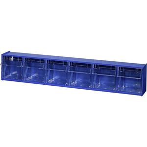 allit VarioPlus ProFlip 6 Klappkasten-Magazin (B x H x T) 600 x 115 x 95mm Blau, Transparent