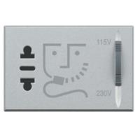 legrand Rasiersteckdose Axolute Aluminium HC4177