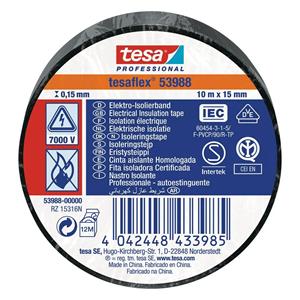 Isolierband tesa 53988 Schwarz (L x B) 10m x 15mm 10m