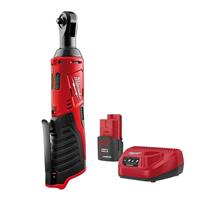 Milwaukee M12 IR-201B 12V Li-Ion Accu haakse slagmoersleutel set (1x 2.0Ah accu) in tas - 40Nm - 1/4"