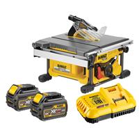 Dewalt DCS7485T2-QW FlexVolt 54V Tafelzaag 210mm + 2x DCB546 Accu's en DCB118 Snellader