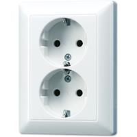 Jung 2-voudige wandcontactdoos met randaarde as5020nuww, wit