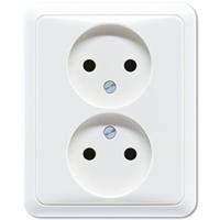 Jung CD500 2-voudige wandcontactdoos zonder randaarde wit