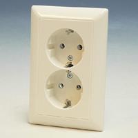 Jung 2-voudige wandcontactdoos met randaarde as5015ww, wit