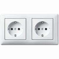 Busch-Jaeger Busch-balance SI wandcontactdoos met randaarde 2-voudig, wit