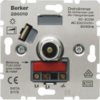 Berker K5 dimmer met draaiknop voor gloeilampen (60-600w) edelstaal