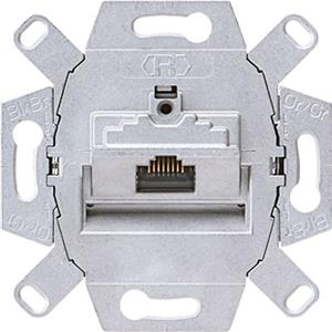 Jung computeraansluiting RJ45 inbouw datadoos CAT6 enkel met inzetplaat LS990 creme