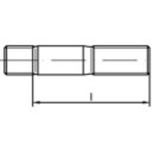 Tapeinden M16 90 mm DIN 939 RVS A2 10 stuks toolcraft TO-5358423