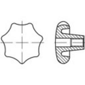 toolcraft TO-5453886 DIN 6336 kunst.KU vorm K-Ms zwart stergrepen, K met tapschroeven bus messing afmeting: K 20 M 4 N/A 10 stuks