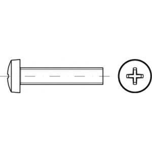 M2 4 mm Kruiskop Phillips ISO 7046 Staal Galvanisch verzinkt 200 stuks toolcraft TO-5430834