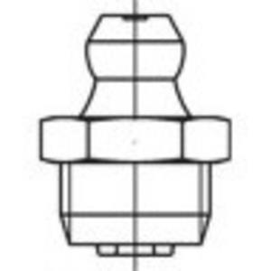 toolcraft DIN 71412 A 4 vorm A-M conische smeernippel, kort, met zeskant, kegelkop recht/axiaal, met kegelschroefdraad, Afmeting: AM 10 x 1 SW11 (25 stuks) N/A