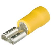 Knipex Kabelverbinder Flachsteckhülsen, isoliert DIN 46245 Gelb Maß 6, 3x0, 8 für Kabel 4, 0-6, 0 mm²
