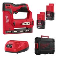 Milwaukee M12 BST-202X 12V Li-ion Tacker set (2x 2.0Ah accu) in HD box - 6-14mm