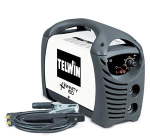 Telwin Elements INFINITY 150 Elektroden Schweißgerät DC Gleichstrom 10 - 130 A, 230 V, Set inkl. Elektrodenhalter und Masseanschlussgarnitur TELWIN