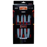 BAHCO 9882sl insulated slotted screwdrivers 5 pcs 1000v - slimblade be-9882sl pz/lk