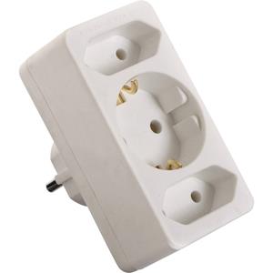 as - Schwabe Euro- und Schutzkontakt-Adapterstecker, weiß - AS SCHWABE