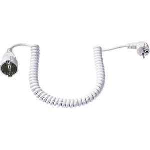 BACHMANN Schutzkontakt-SpiralverlÃngerung PVC 500mm/2000mm weiÃ H05VV-F 3G 1,50mmÂ²
