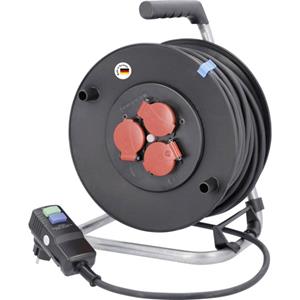 as - Schwabe Kabeltrommel 40.00m Schwarz Schutzkontakt-Stecker