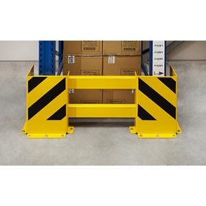 Regalschutz-Planken-Set mit Eck-Anfahrschutz für Einfachregal, Breite 900 – 1300 mm